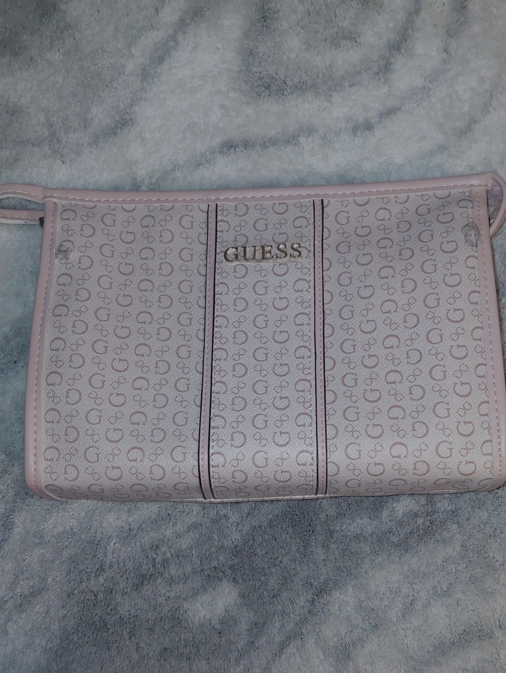GUESS Light Pink Monogram Clutch